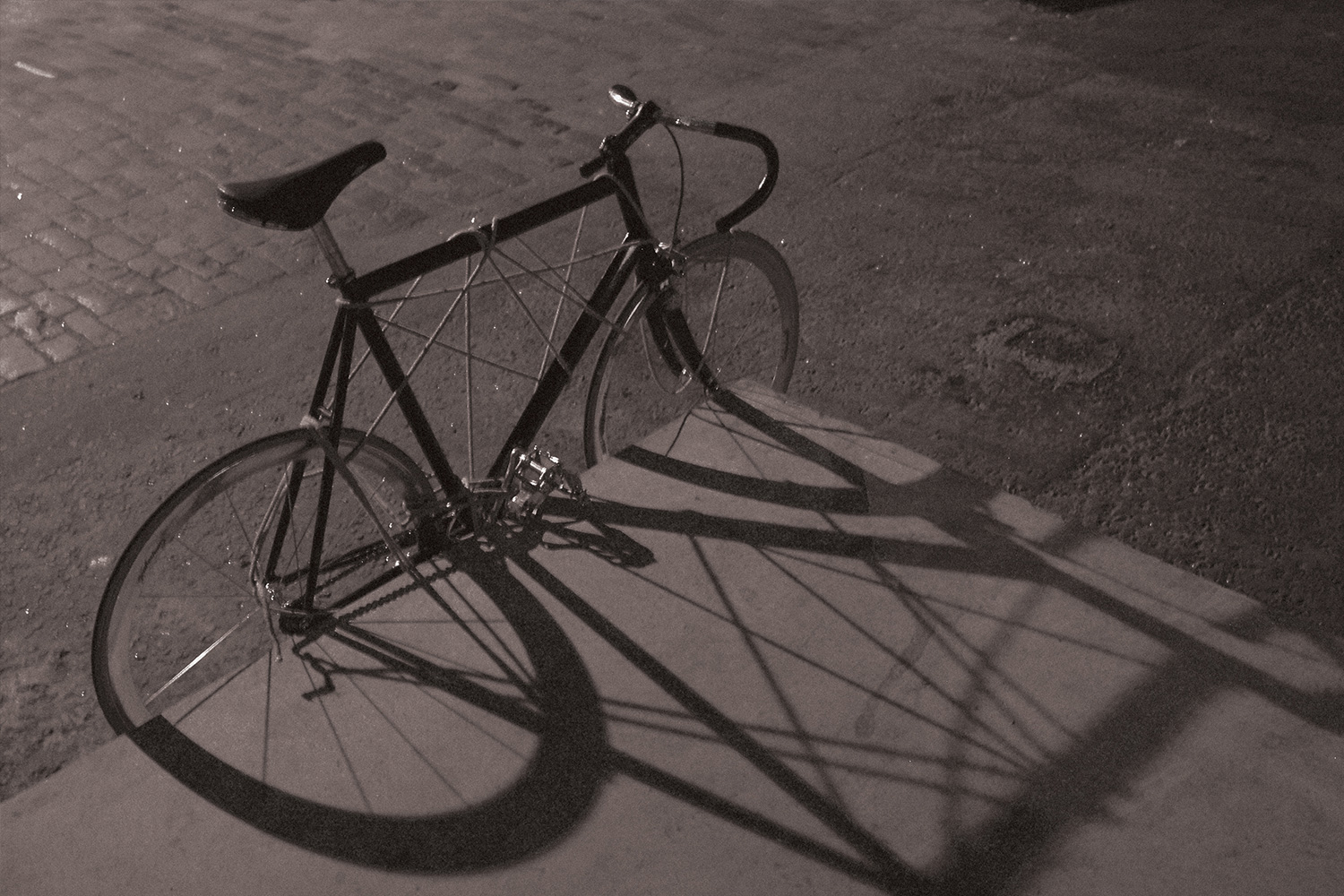 Bicycle and its shadow at the Tour deVille launch